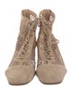 Christian Dior Suede Mesh Accents Lace-Up Boots