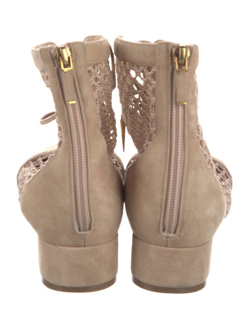 Christian Dior Suede Mesh Accents Lace-Up Boots