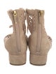 Christian Dior Suede Mesh Accents Lace-Up Boots