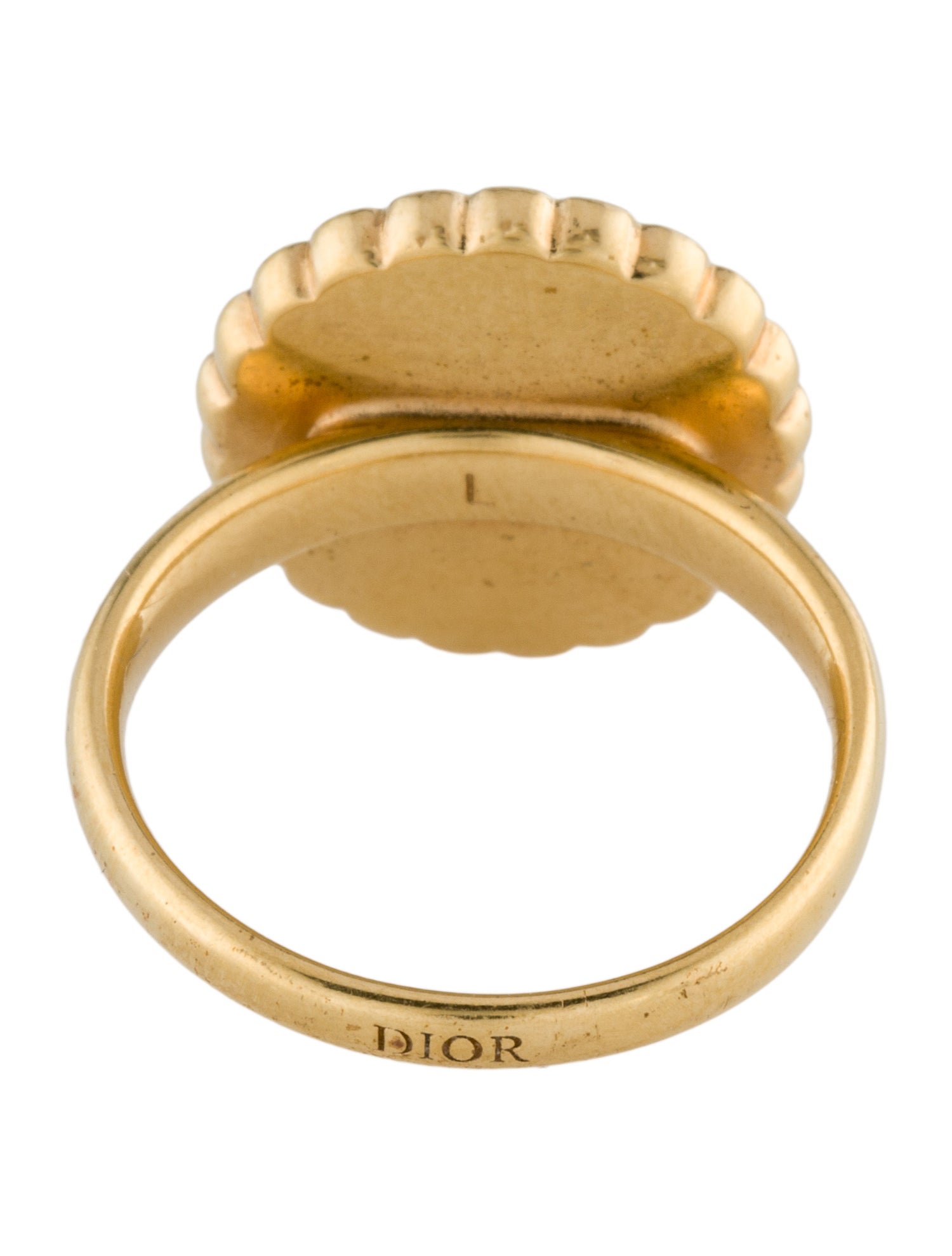 Christian Dior Faux Pearl & Resin Cocktail Ring