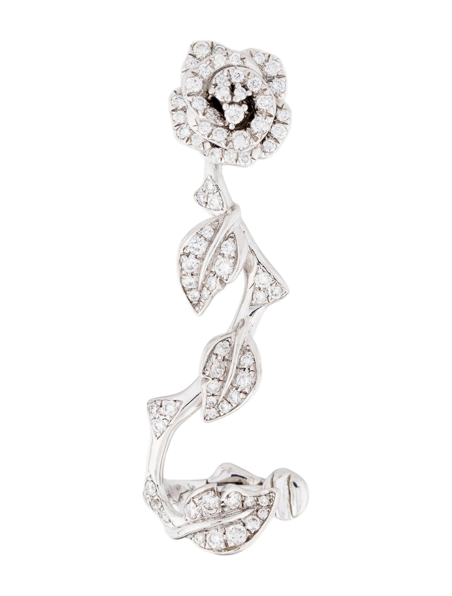 Christian Dior 18K Diamond Rose Dior Bagatelle Single Ear Climber