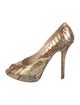 Christian Dior Embossed Leather Animal Print Pumps