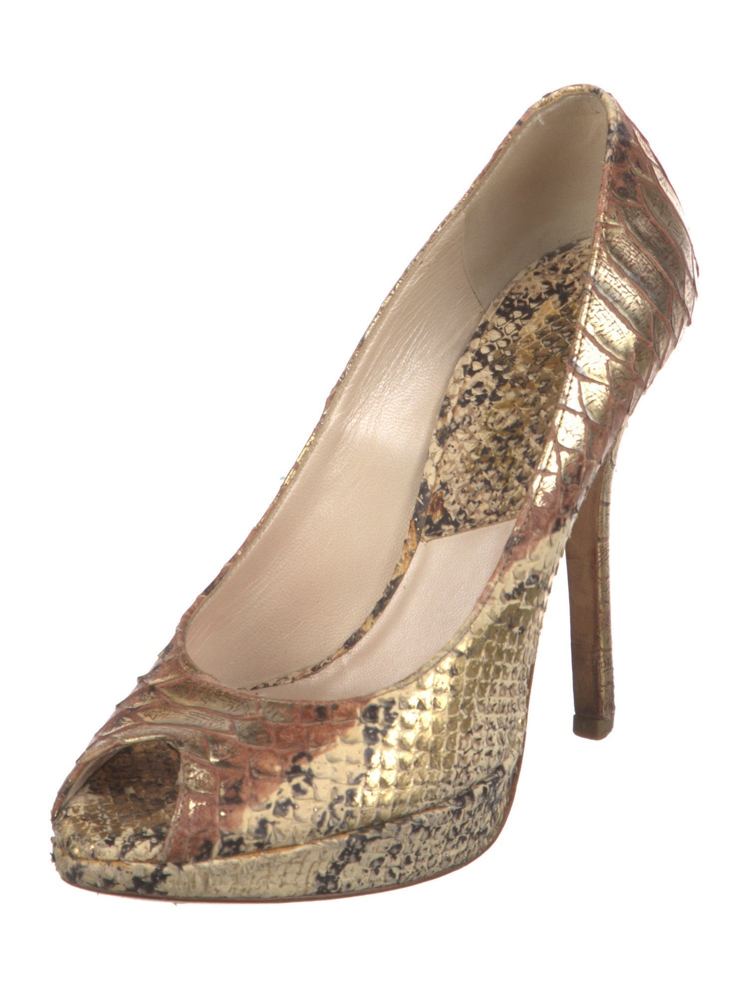 Christian Dior Embossed Leather Animal Print Pumps
