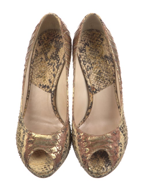 Christian Dior Embossed Leather Animal Print Pumps