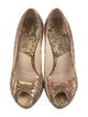 Christian Dior Embossed Leather Animal Print Pumps