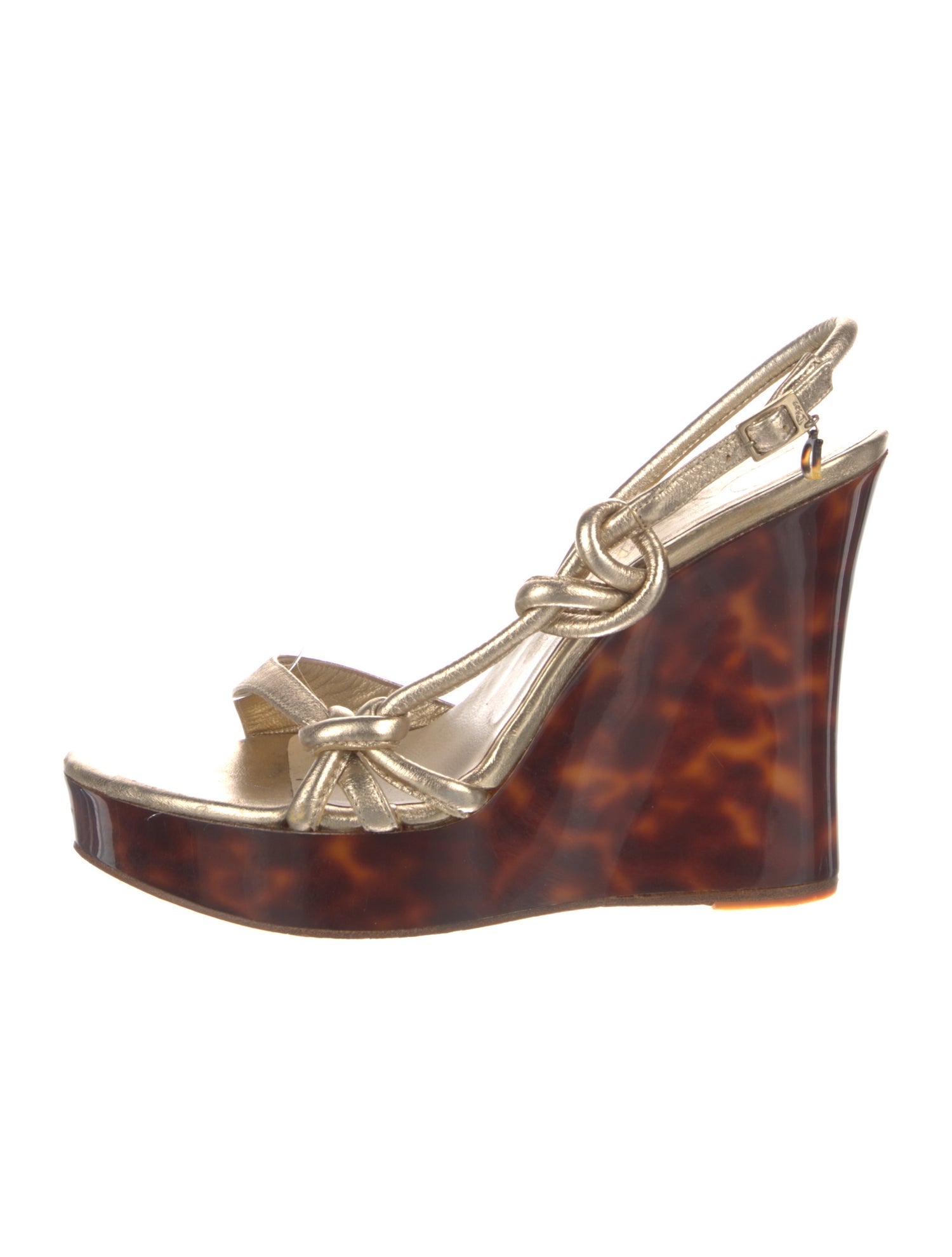 Christian Dior Leather Animal Print Slingback Sandals