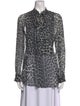 Christian Dior Silk Animal Print Button-Up Top