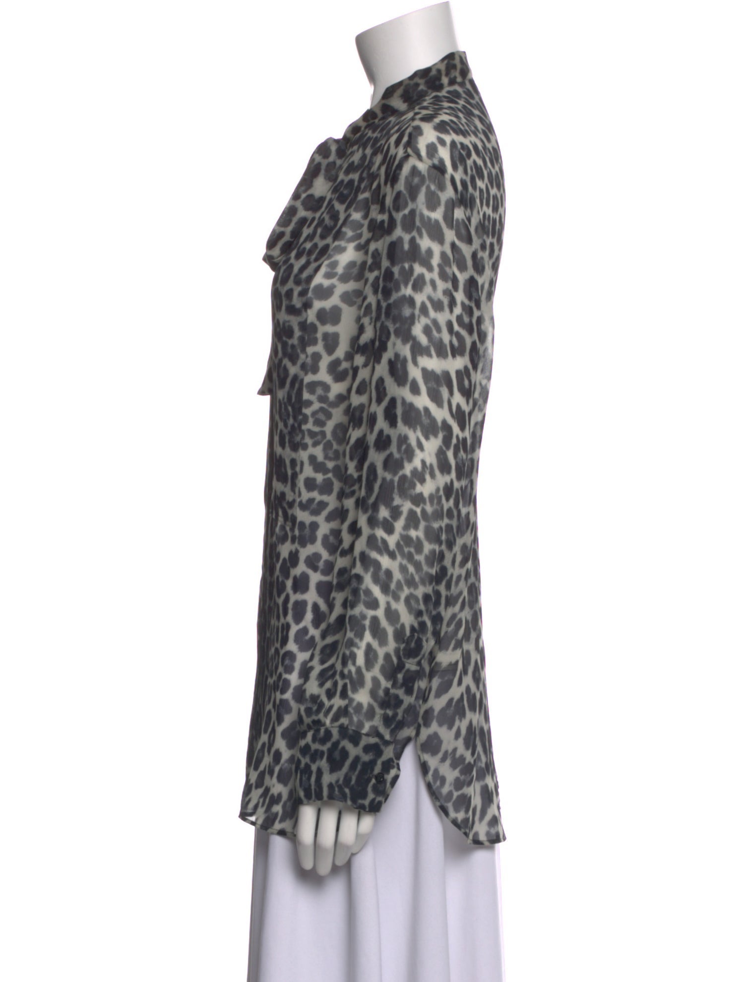 Christian Dior Silk Animal Print Button-Up Top