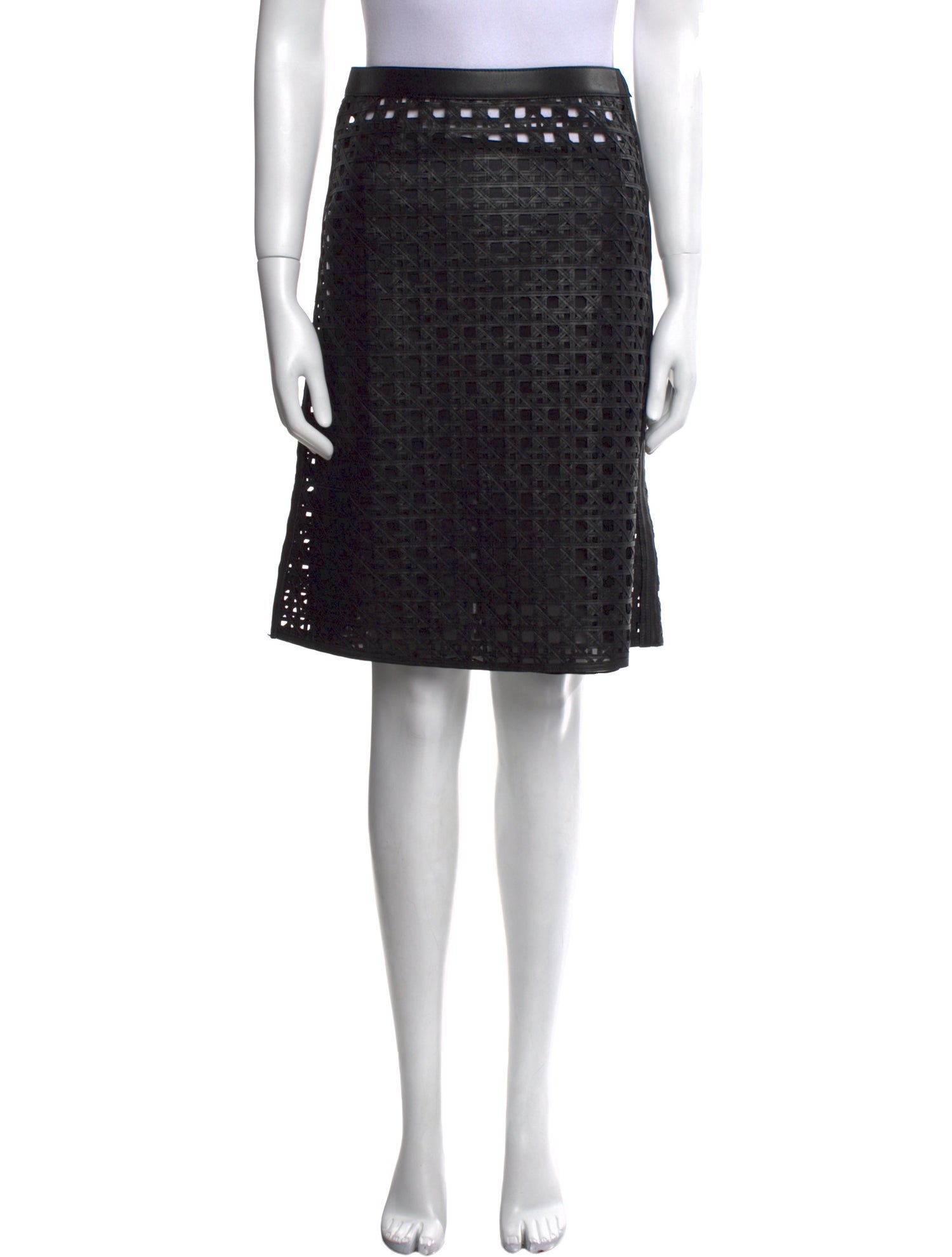 Christian Dior Lamb Leather Knee-Length Skirt w/ Tags