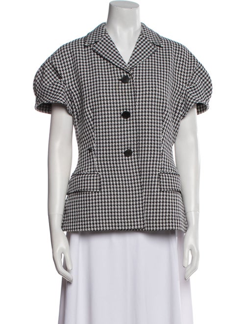 Christian Dior Wool Houndstooth Print Jacket