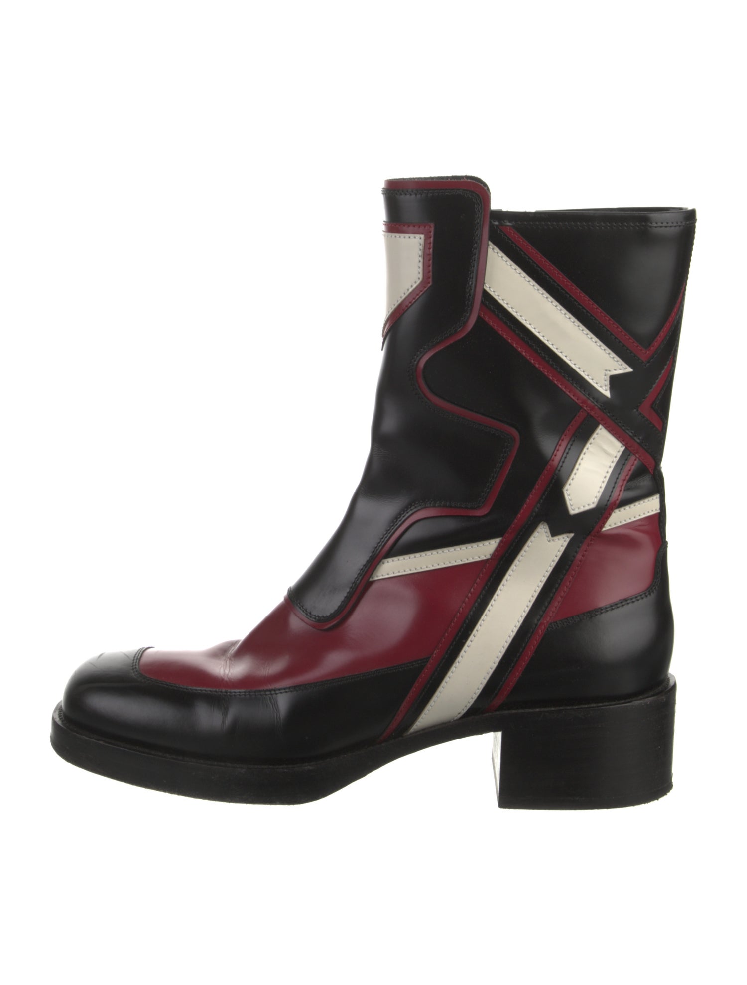 Christian Dior Leather Striped Combat Boots