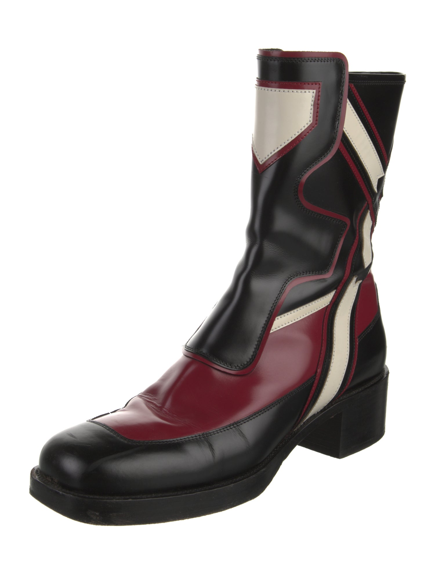 Christian Dior Leather Striped Combat Boots