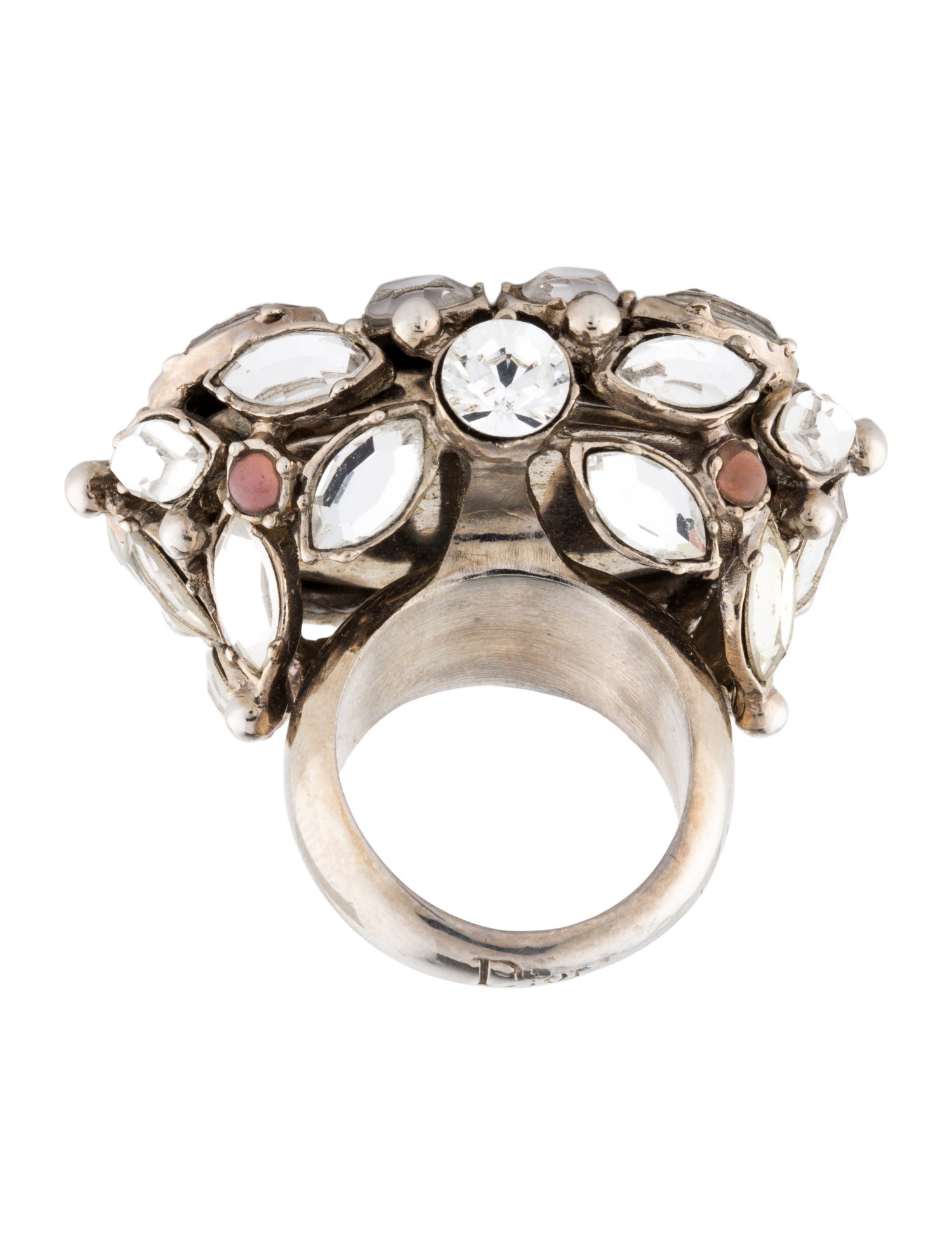 Christian Dior Crystal & Resin Cocktail Ring