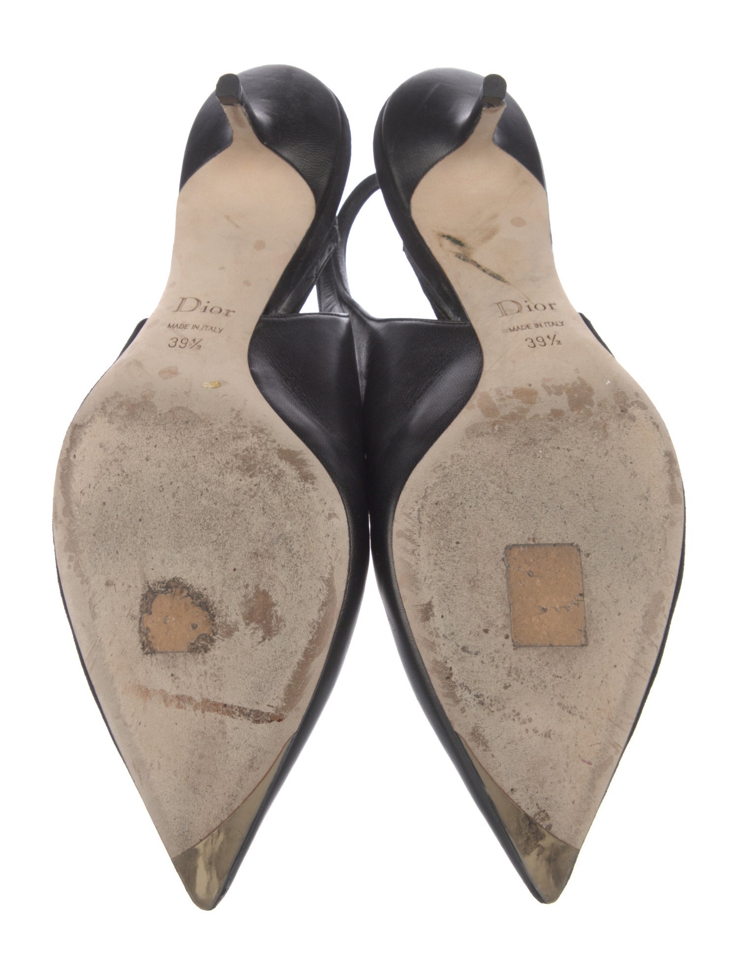 Christian Dior Suede Bow Accents Slingback Pumps