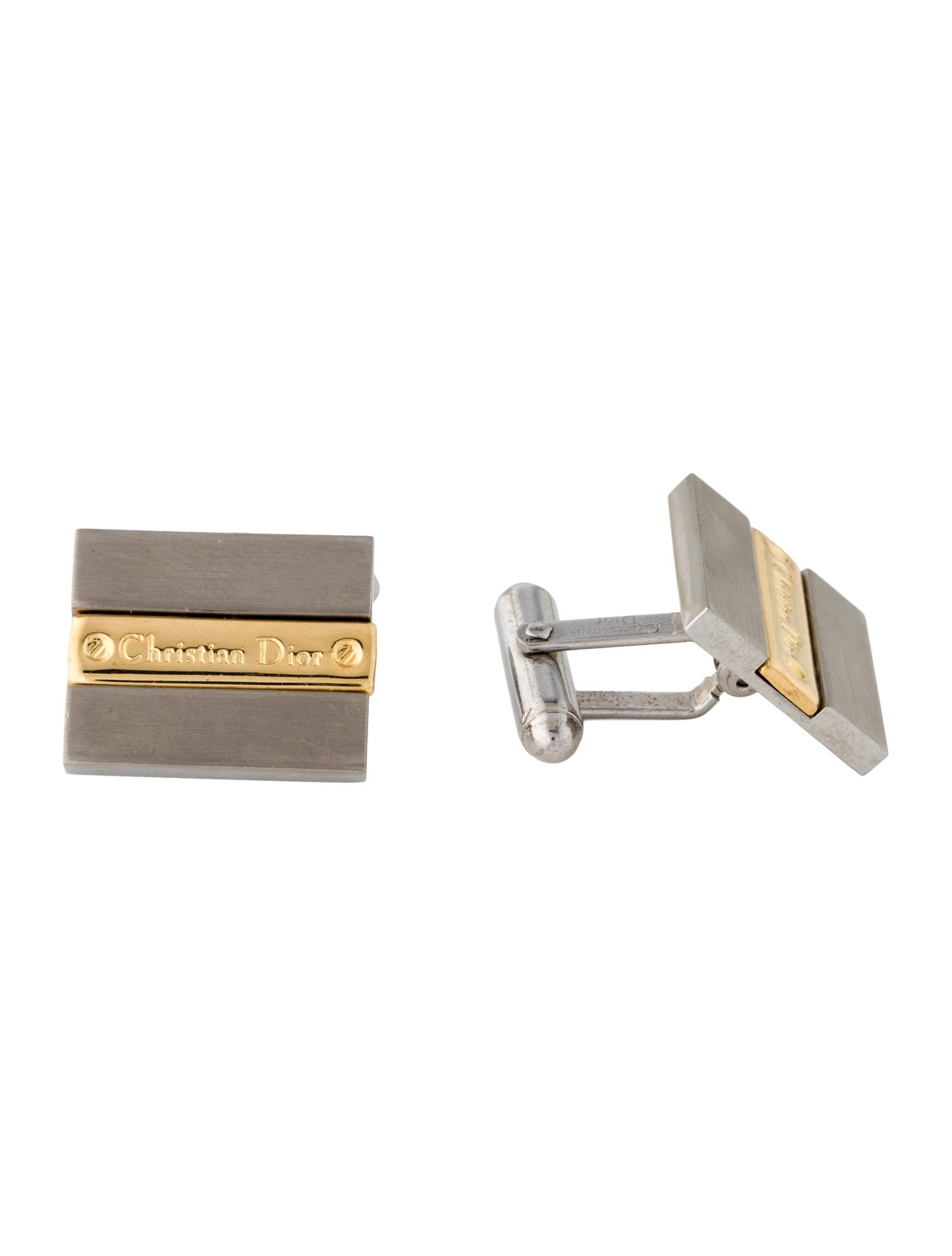Christian Dior Vintage Two-Tone Cufflinks