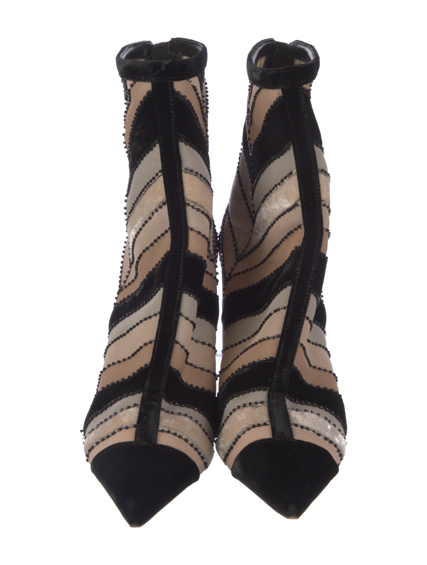 Christian Dior Velvet Striped Boots