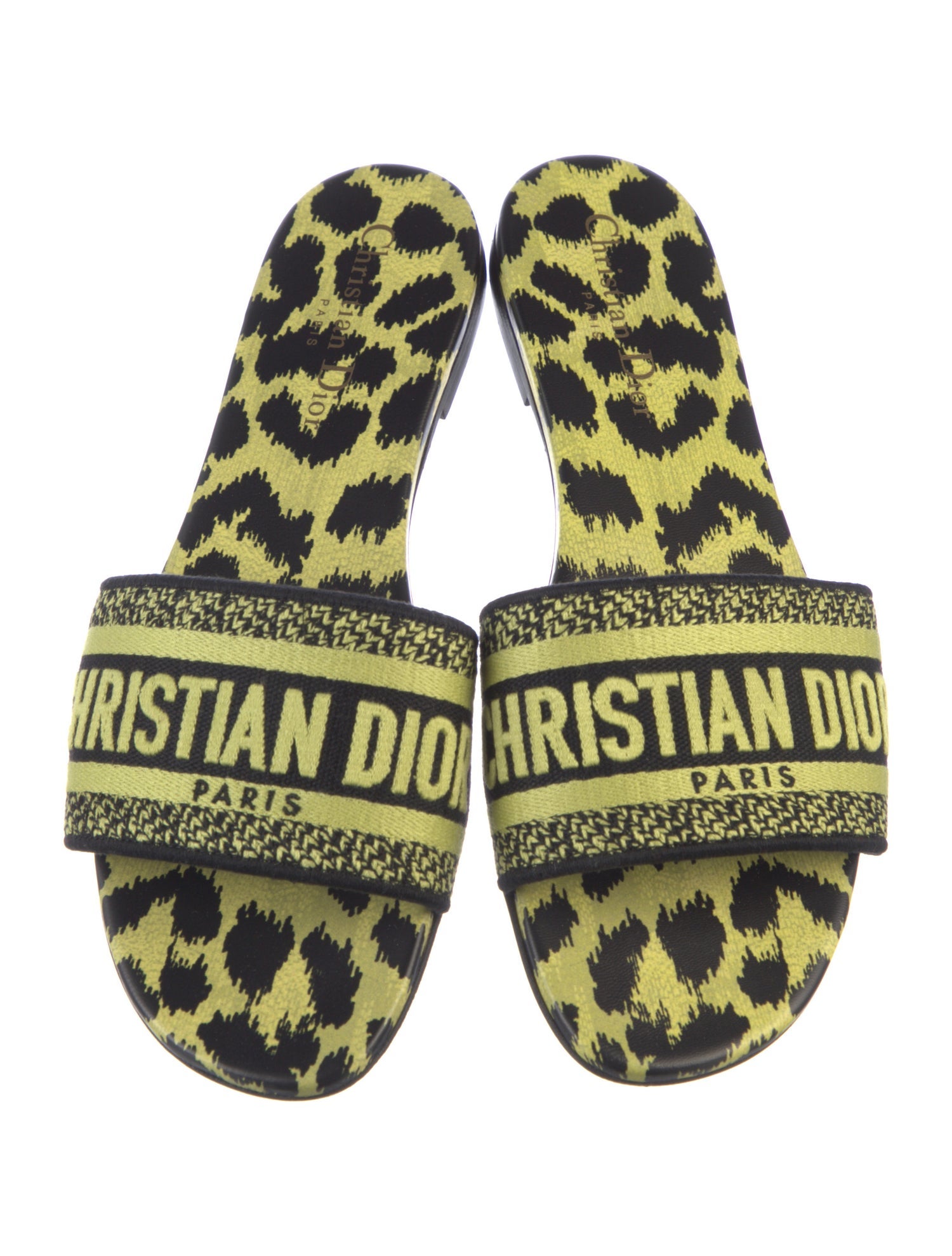 Christian Dior Canvas Animal Print Slides