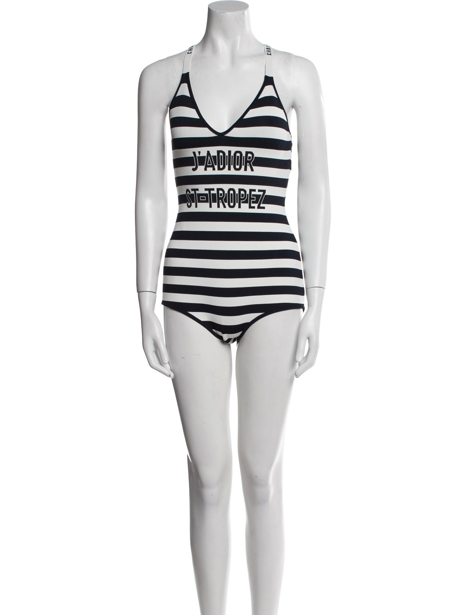 Christian Dior Graphic Print V-Neck Bodysuit
