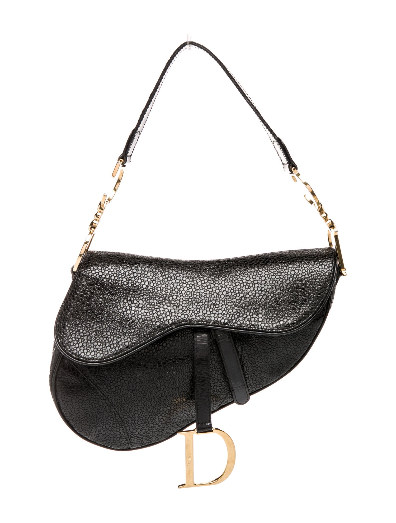 Christian Dior Embossed Leather Saddle Vintage