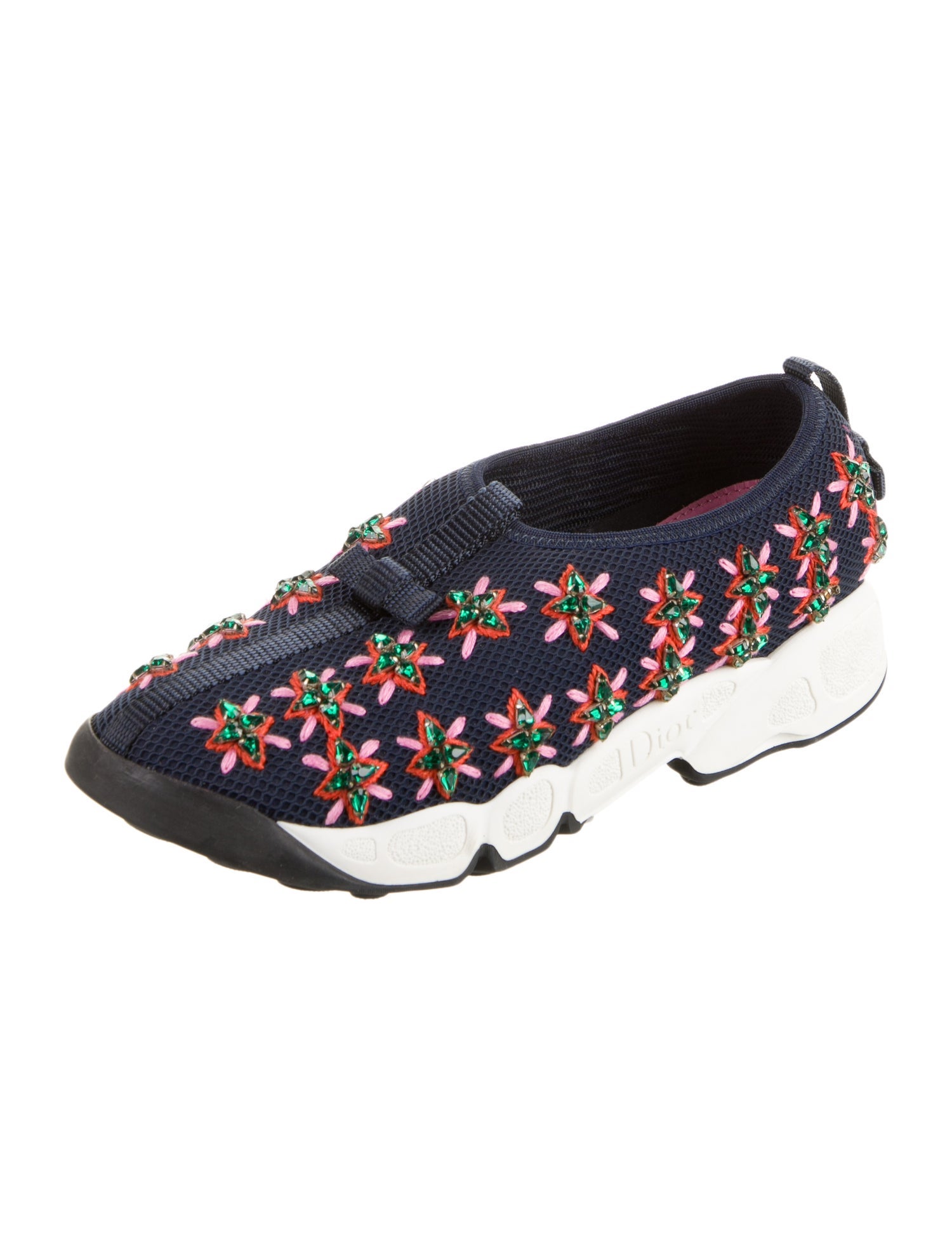 Christian Dior Mesh Crystal Embellishments Sneakers