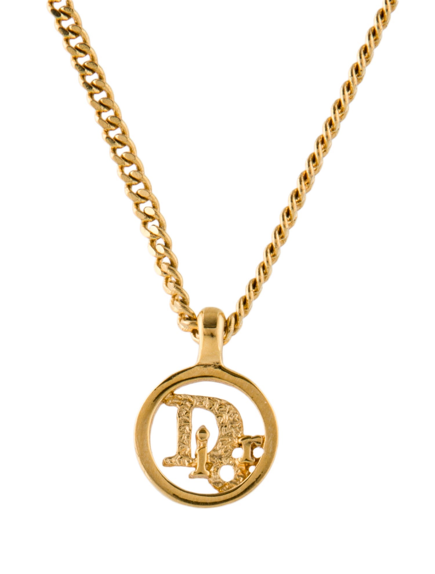 Christian Dior Vintage Logo Pendant Necklace