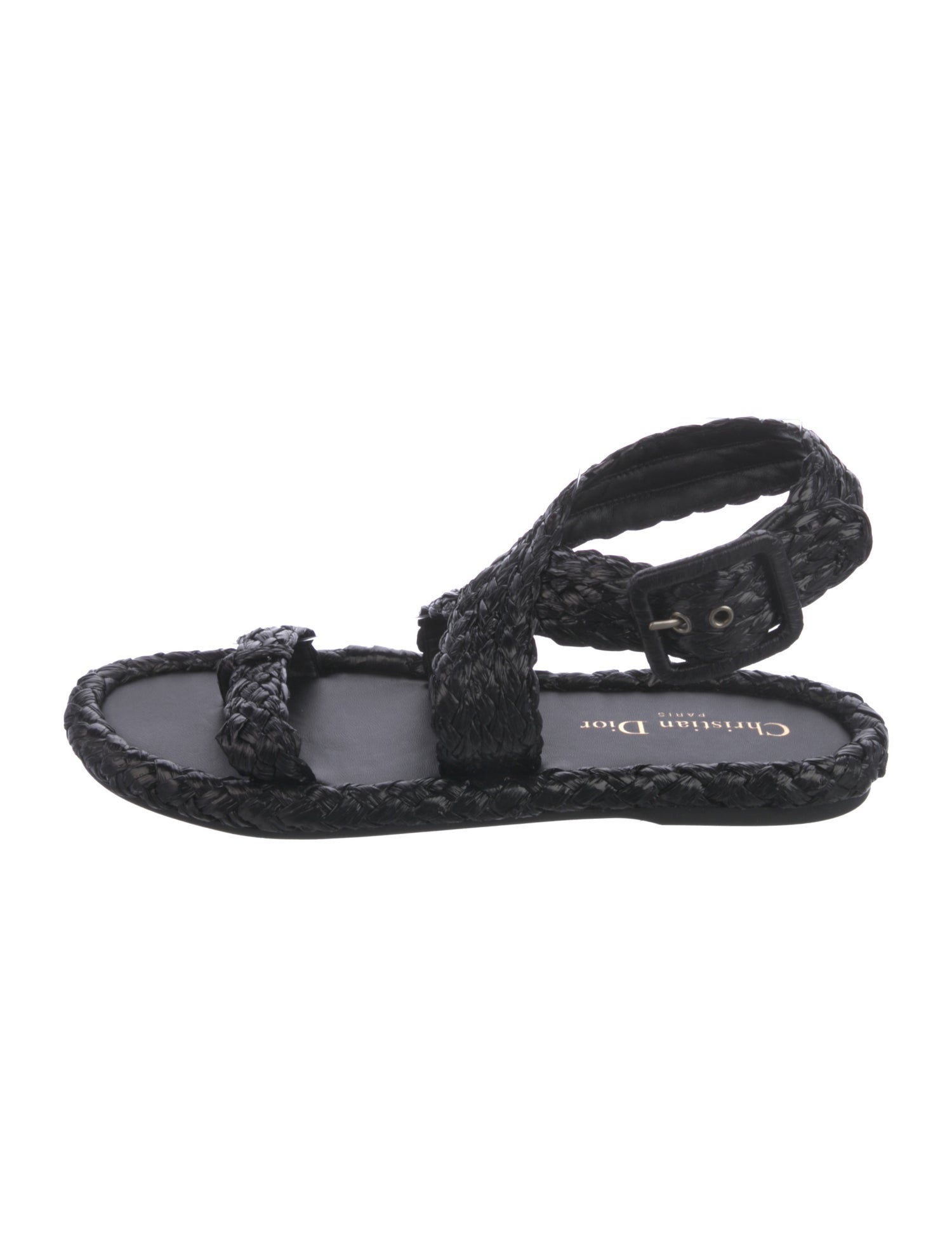 Christian Dior Raffia Printed Slingback Sandals