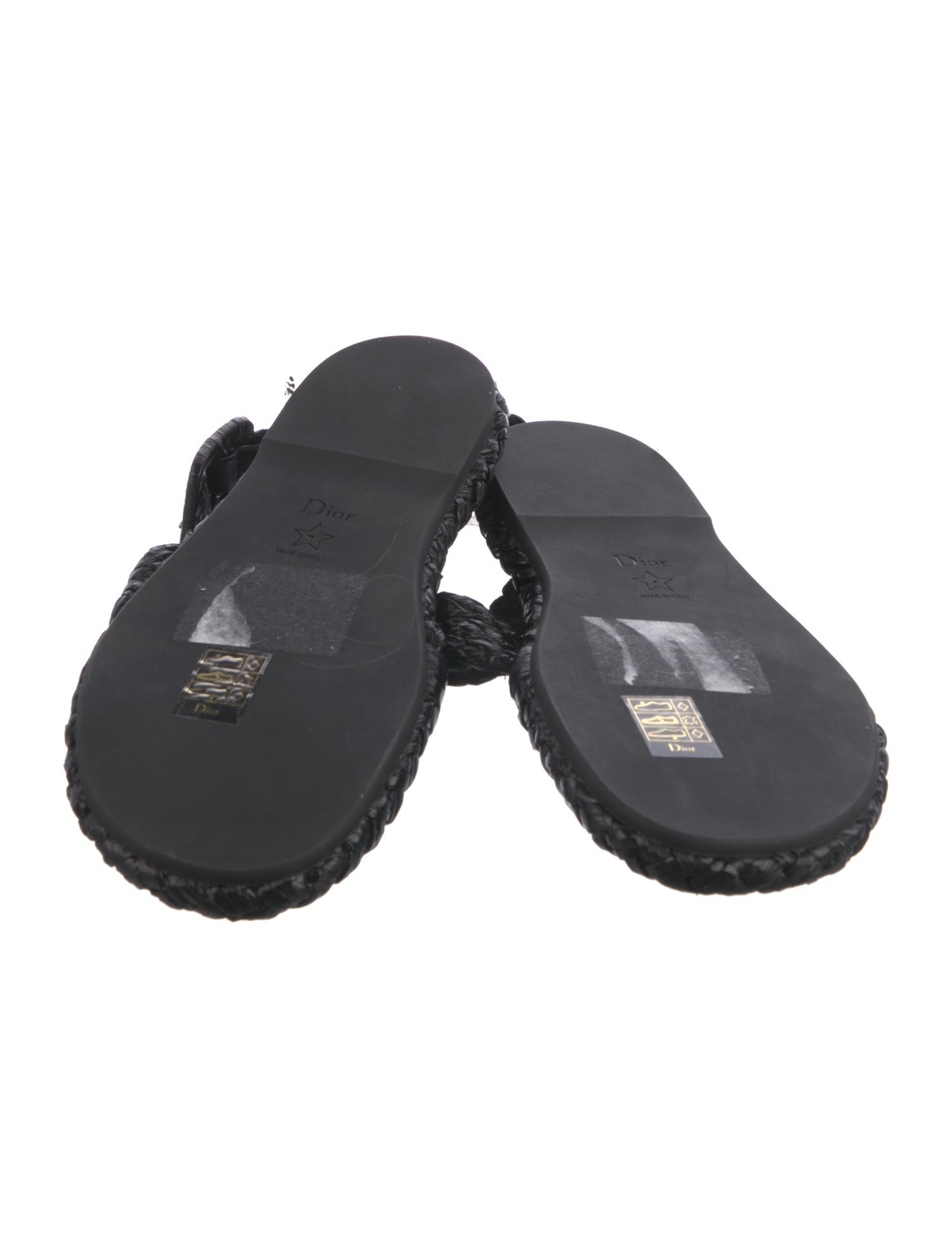 Christian Dior Raffia Printed Slingback Sandals