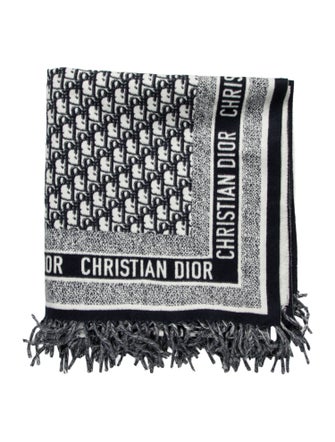 Christian Dior Oblique Plaid Throw Blanket w/ Tags