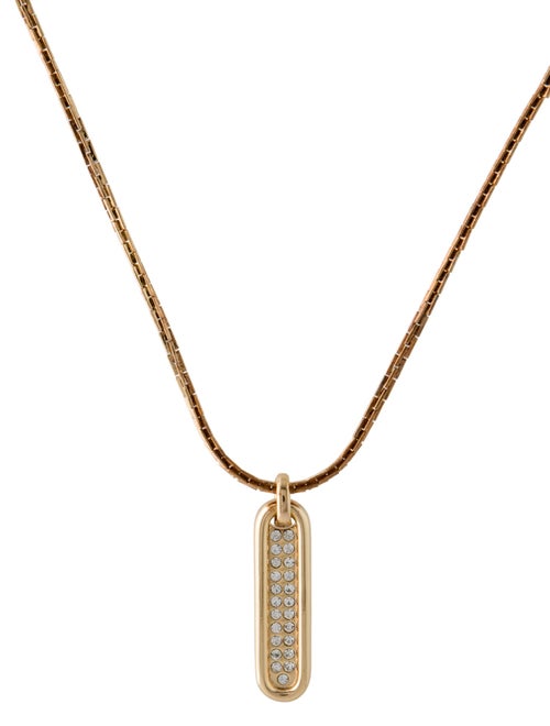 Christian Dior Vintage Crystal Bar Pendant Necklace