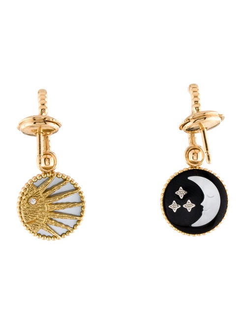 Christian Dior 18K Mother of Pearl, Diamond & Onyx Rose Céleste Drop Earrings