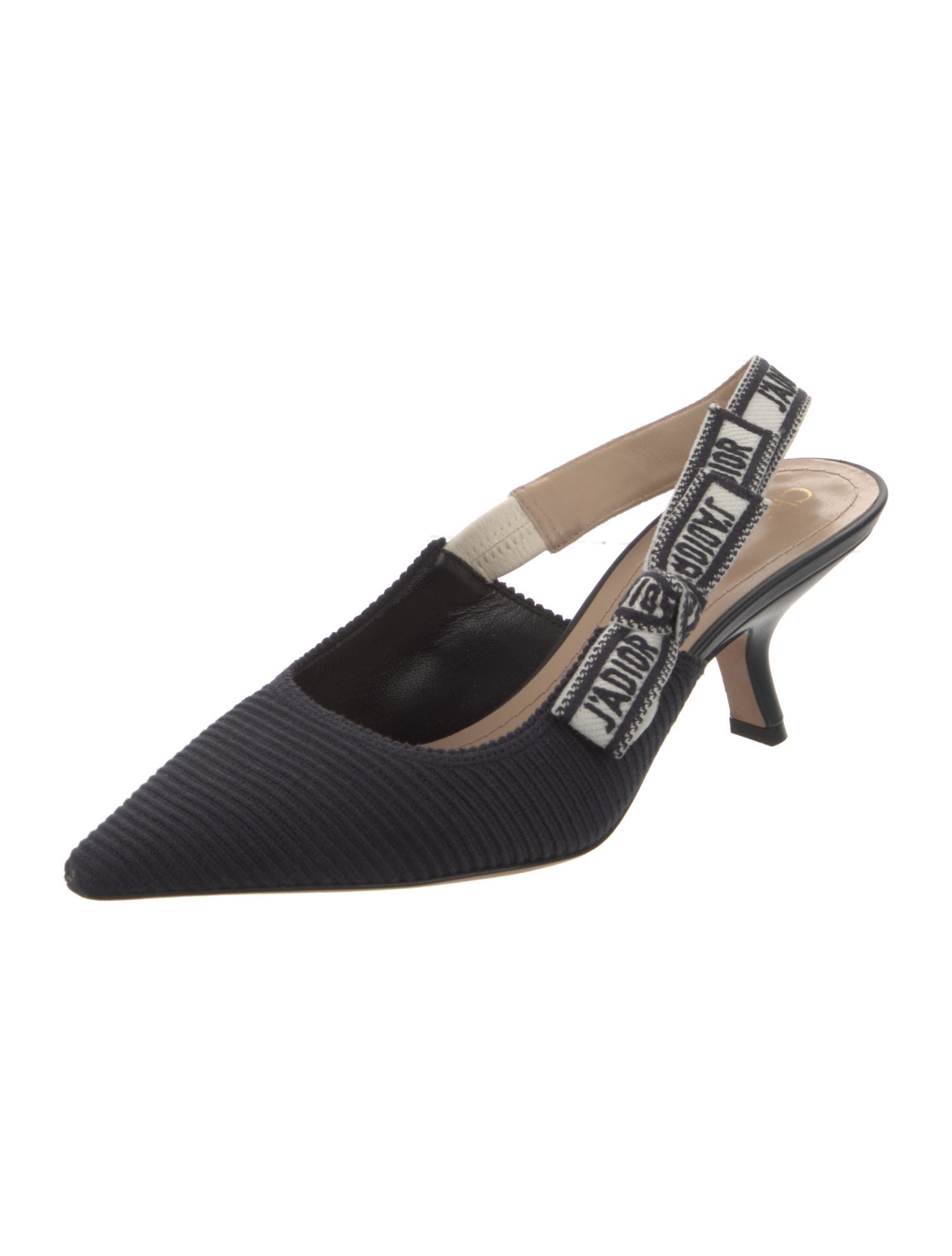 Christian Dior Striped Slingback Pumps