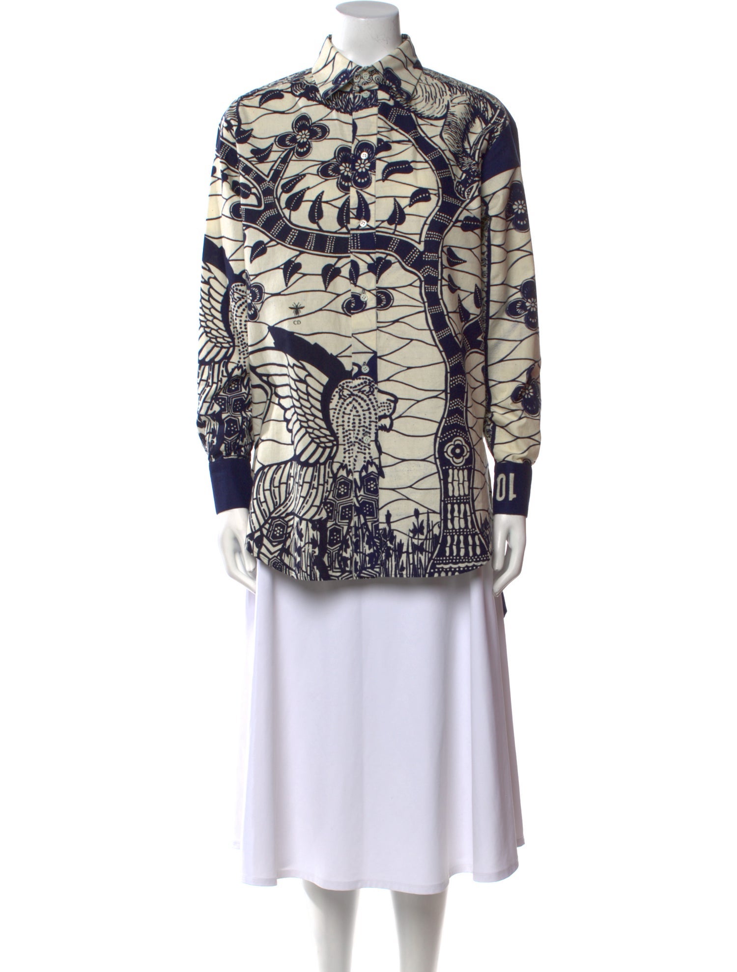 Christian Dior Printed Long Sleeve Tunic