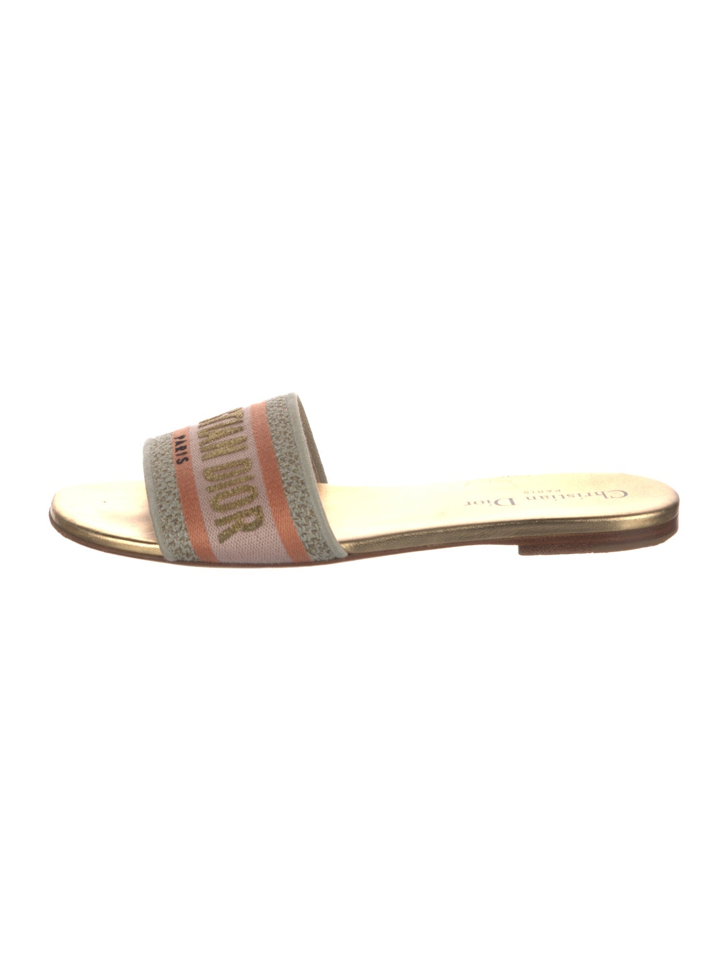 Christian Dior Printed Embroidered Accent Slides