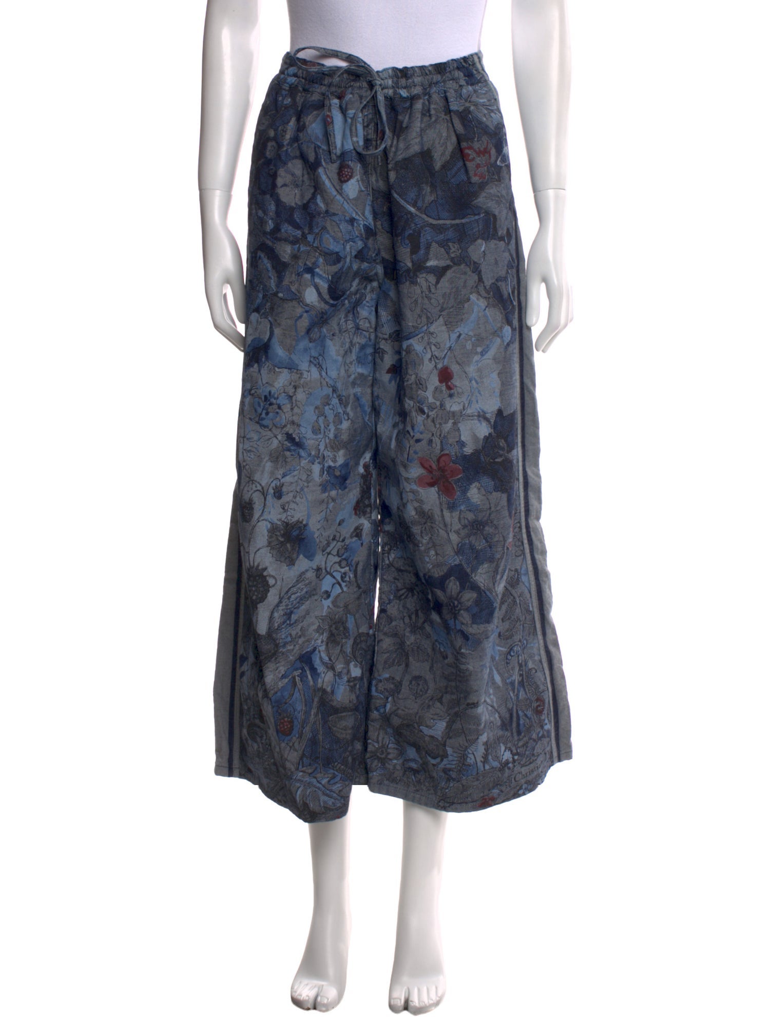 Christian Dior Floral Print Wide Leg Pants
