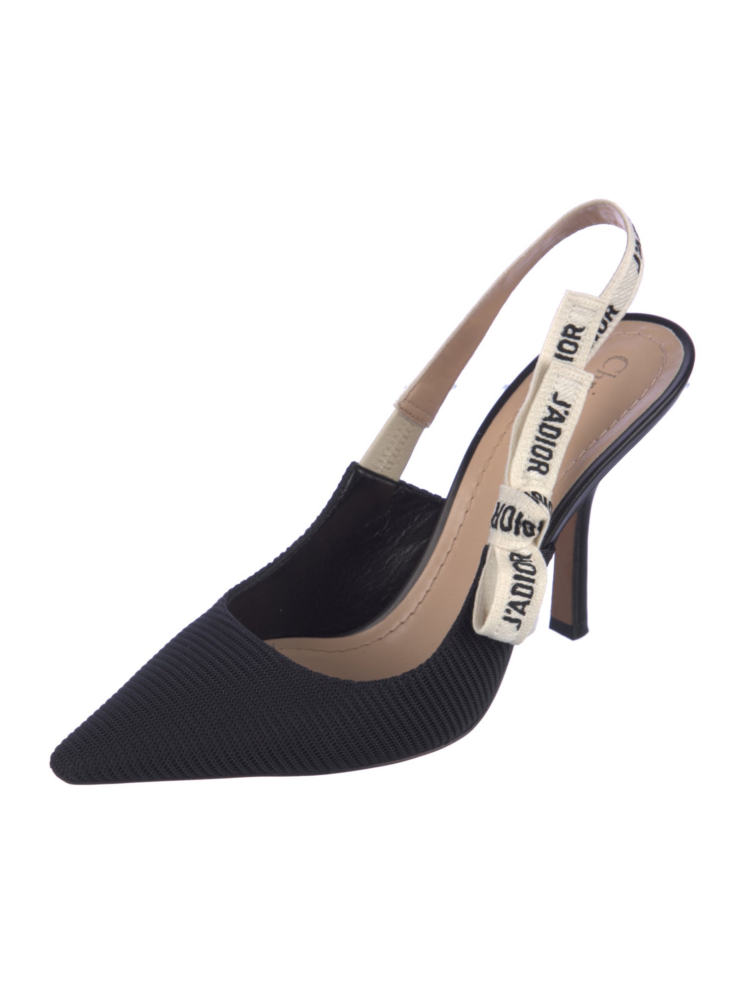 Christian Dior Printed Bow Accents Slingback Pumps