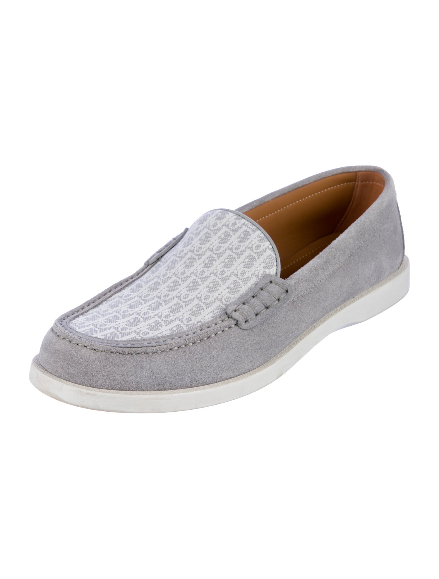 Christian Dior Diorissimo Pattern Suede Loafers