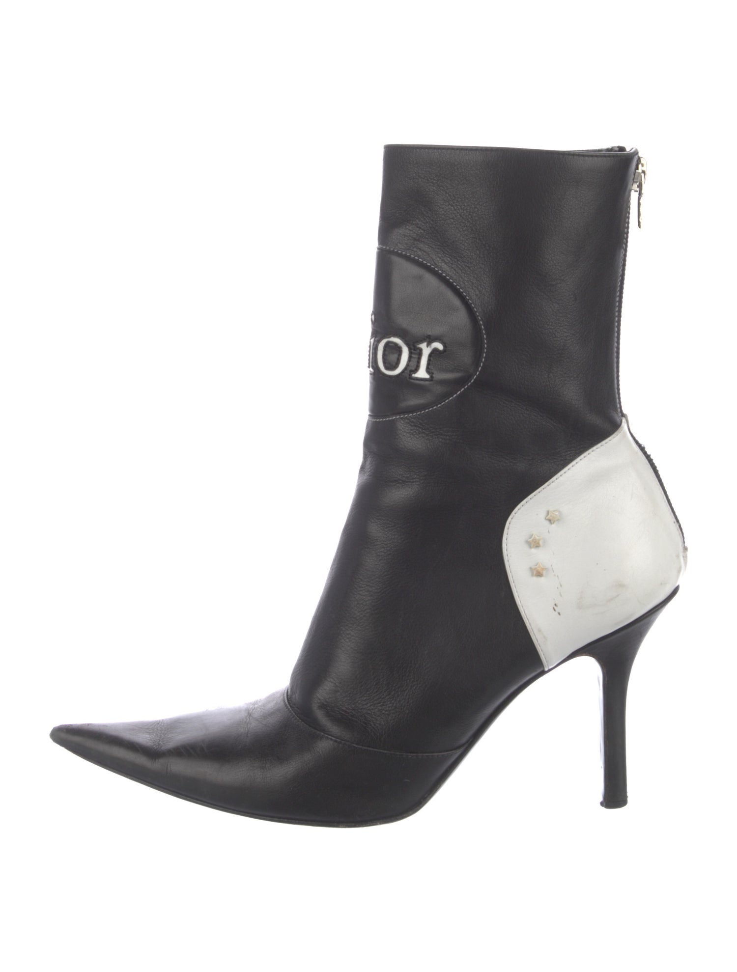 Christian Dior Leather Colorblock Pattern Boots