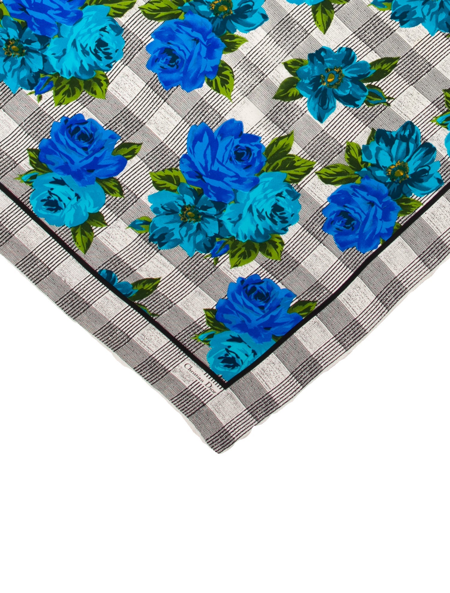 Christian Dior Silk Floral Print Scarf