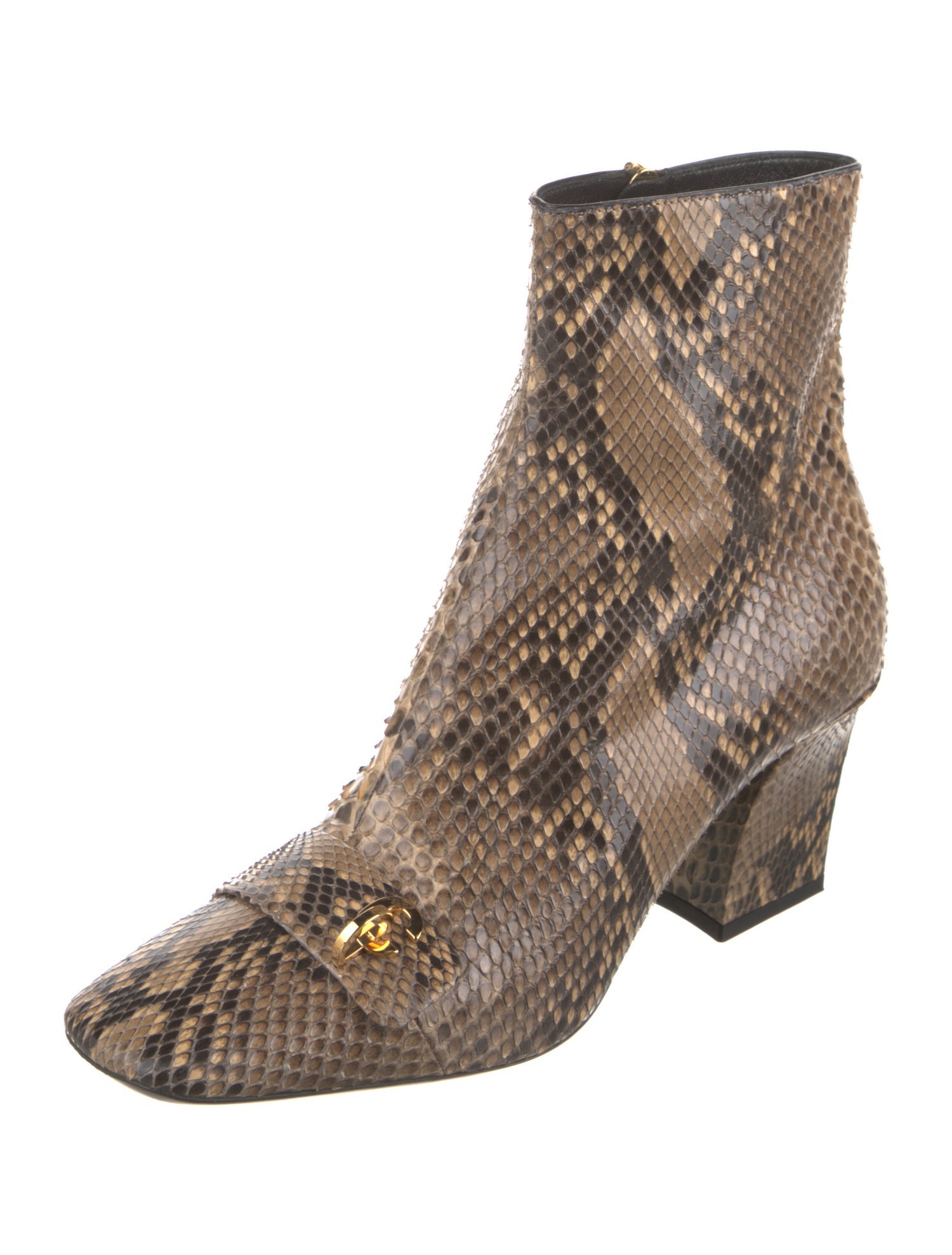 Christian Dior Snakeskin Animal Print Lace-Up Boots