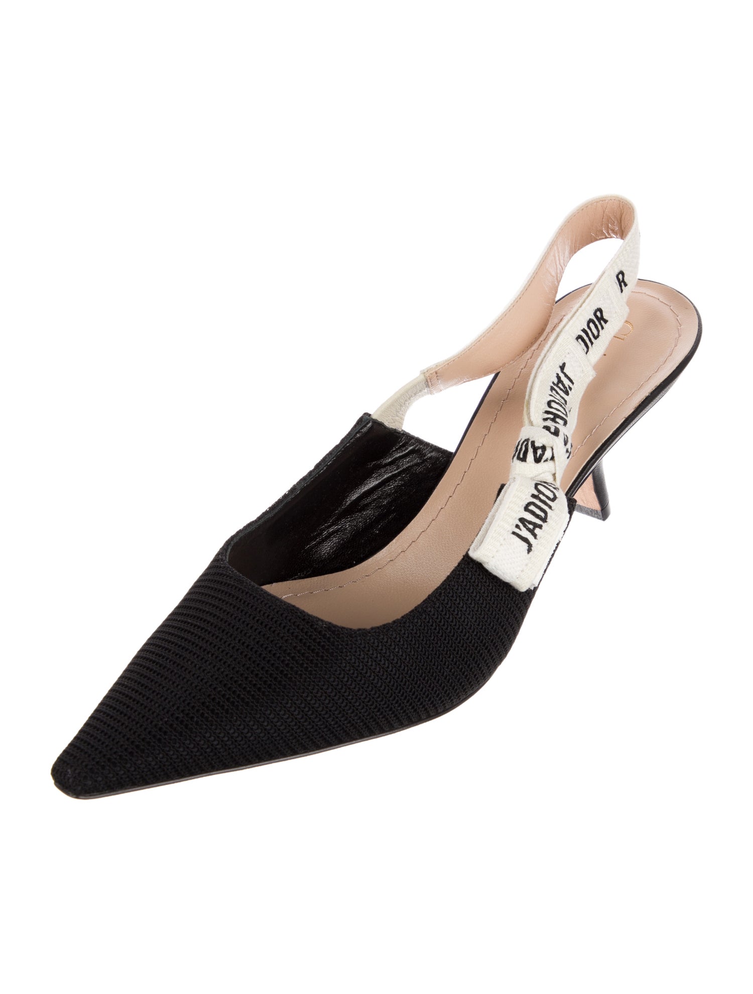 Christian Dior Canvas Printed Slingback Pumps