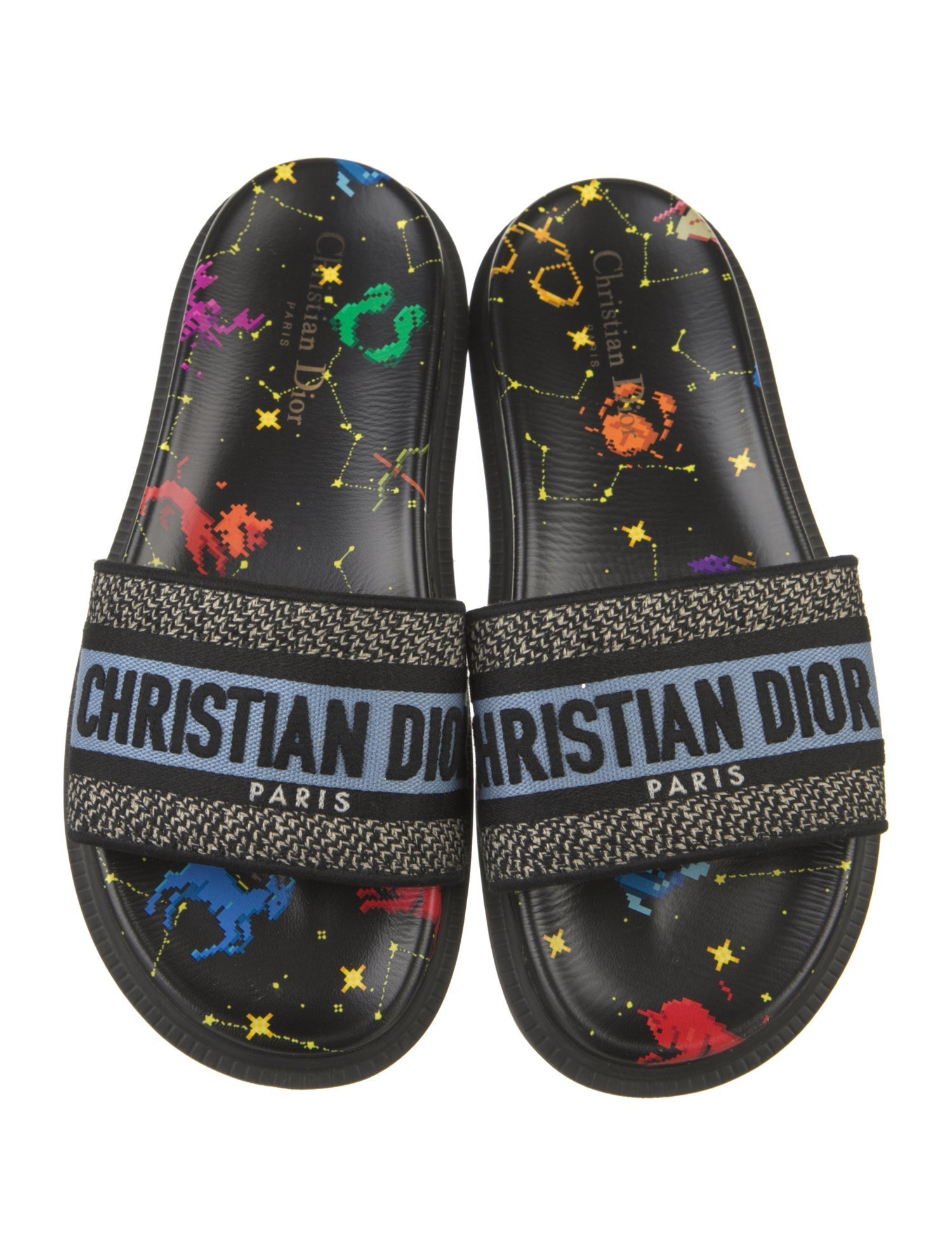 Christian Dior Canvas Printed Slides