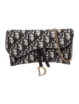 Christian Dior Oblique Jacquard Wallet on Chain