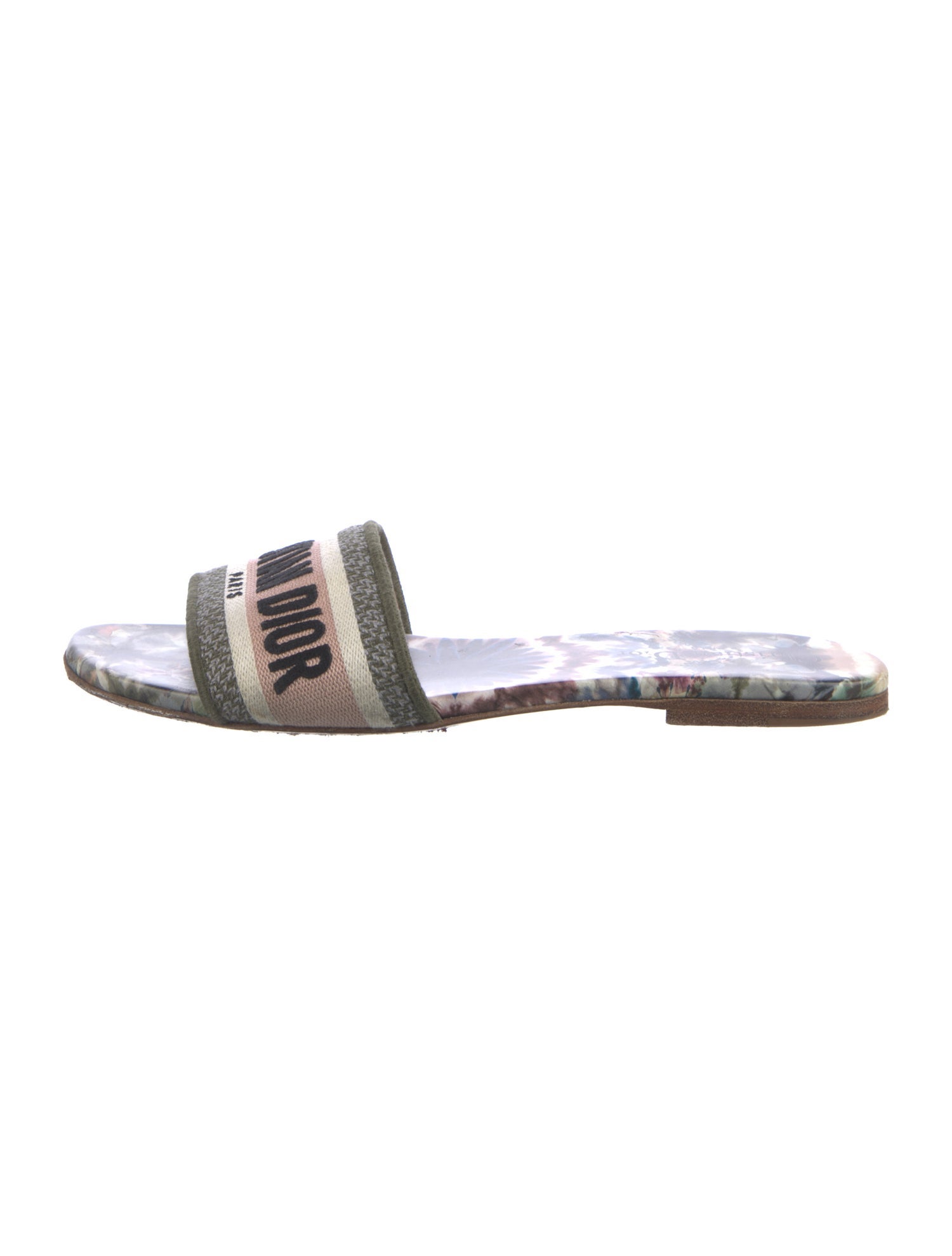 Christian Dior Printed Embroidered Accent Slides