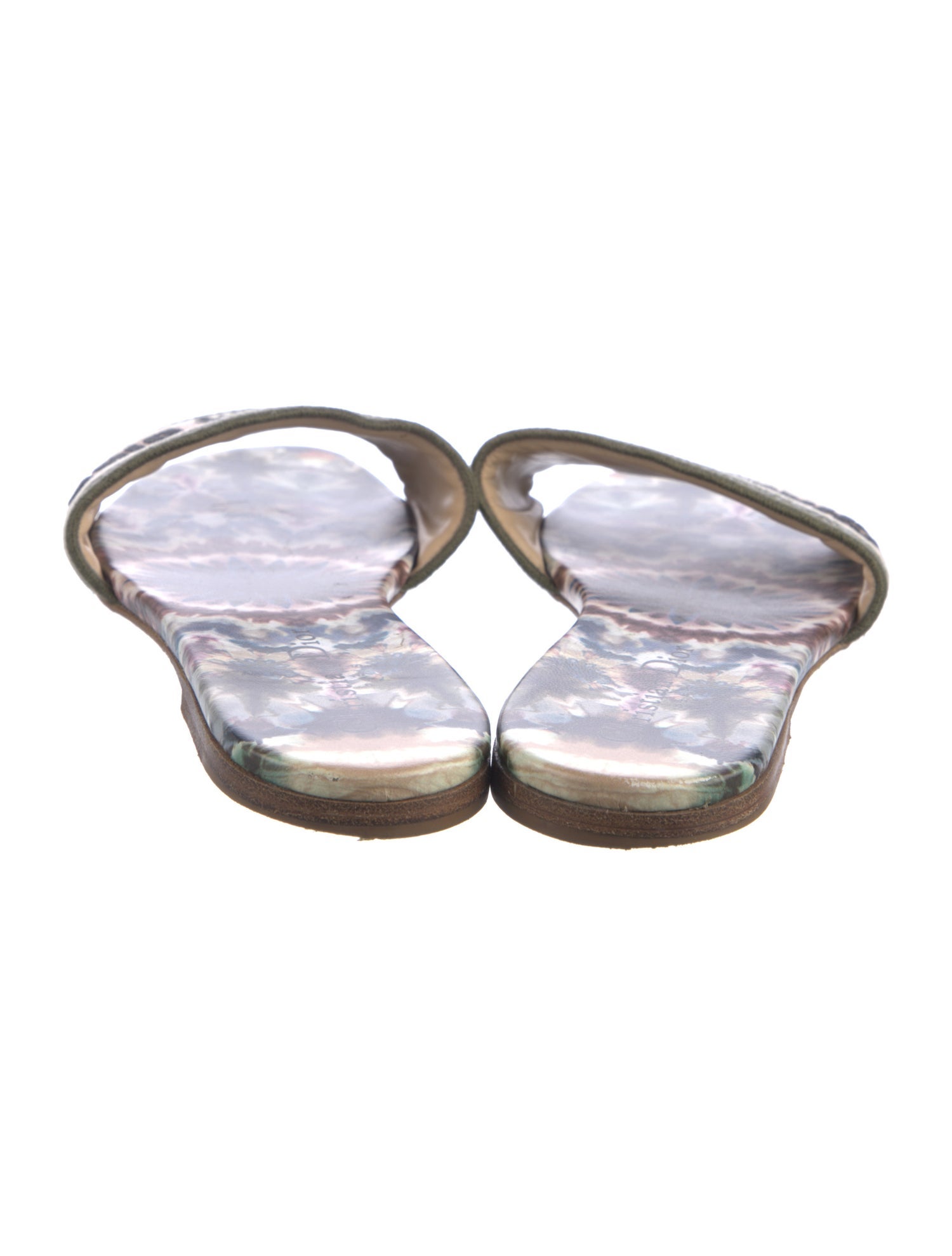 Christian Dior Printed Embroidered Accent Slides