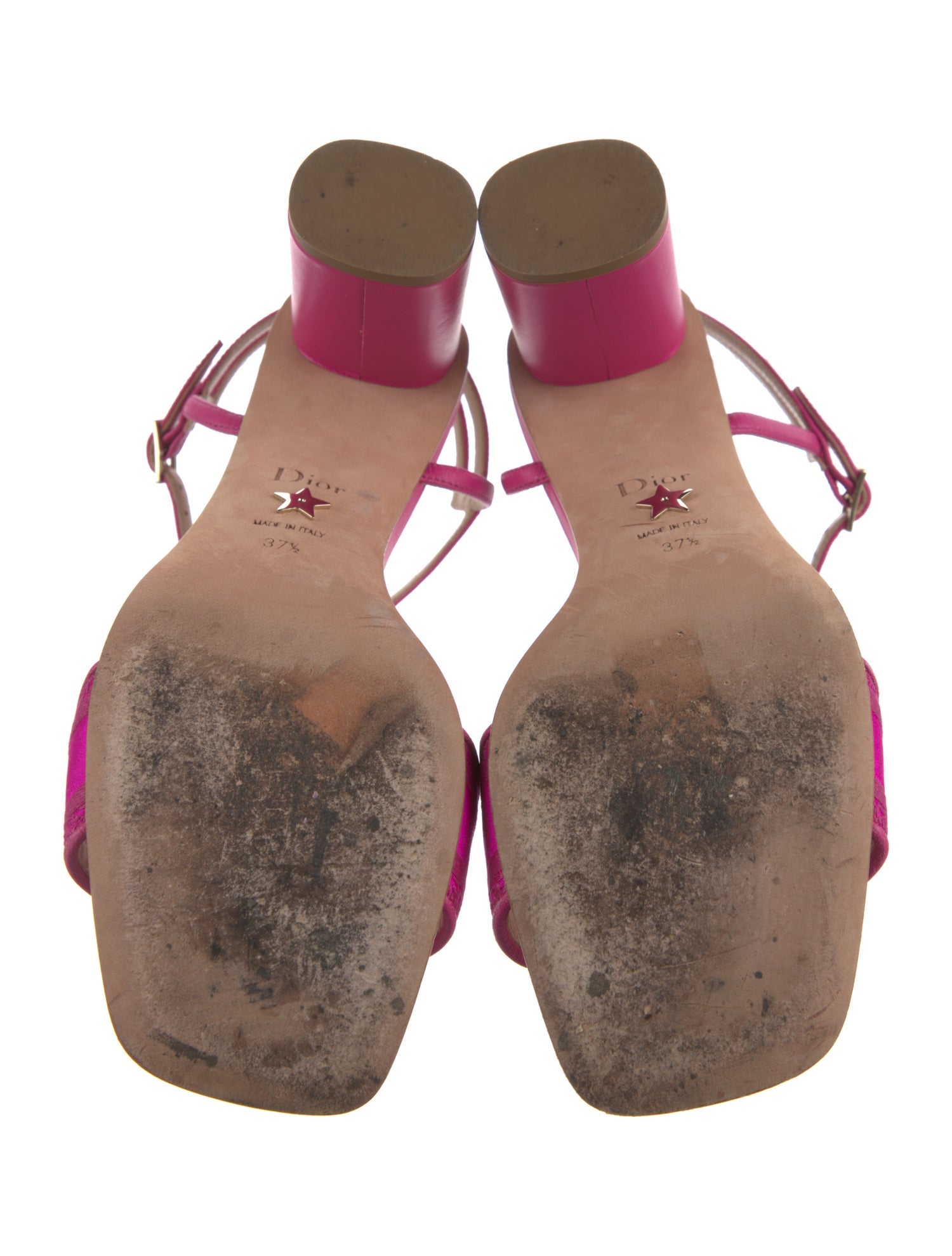 Christian Dior Leather Embroidered Accent Sandals