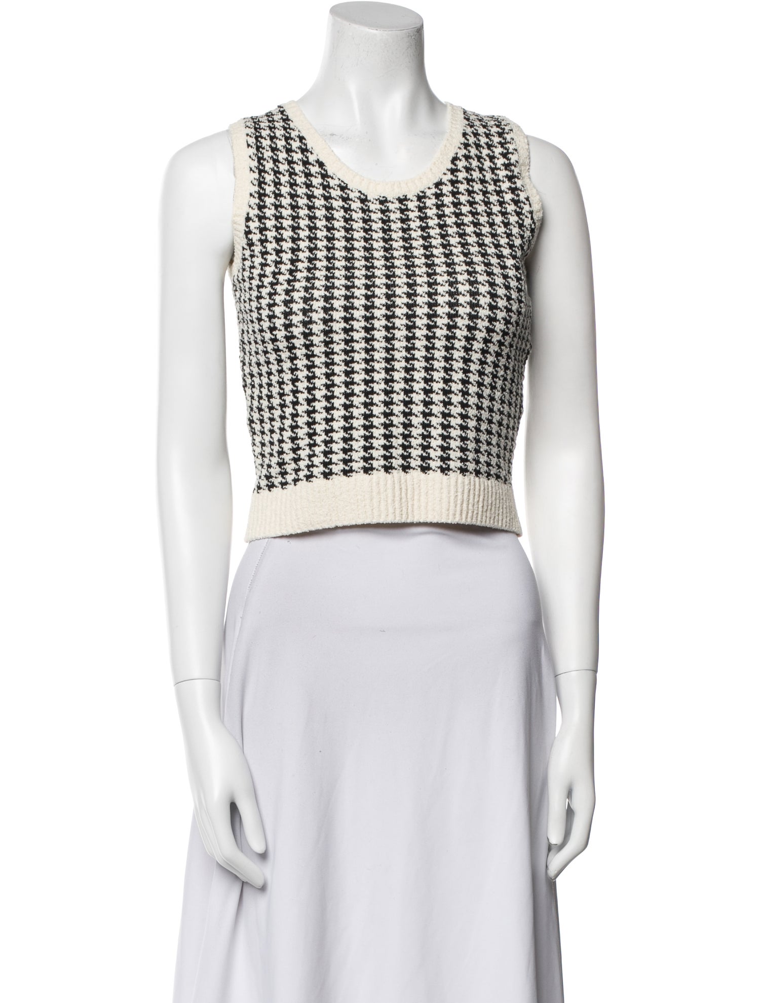 Christian Dior Striped Scoop Neck Crop Top