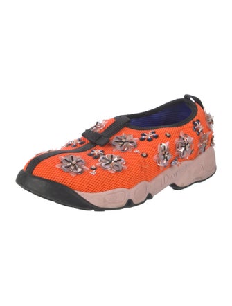 Christian Dior Mesh Sequin Embellishments Sneakers