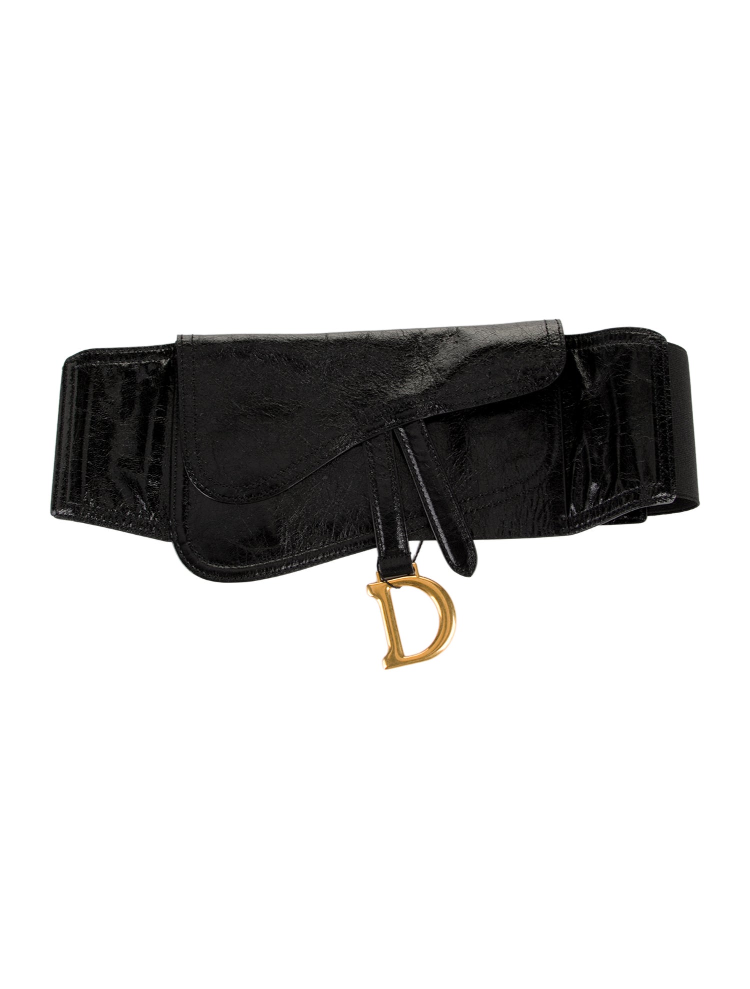 Christian Dior Wide Patent Leather Waist Belt