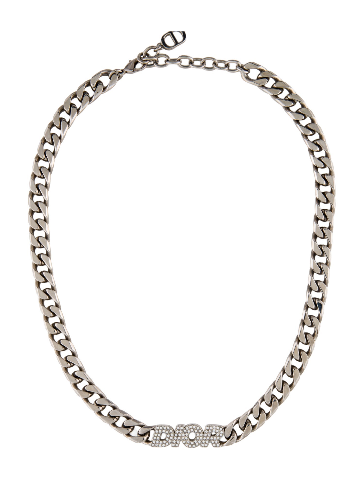 Christian Dior Crystal Italic Chain Necklace