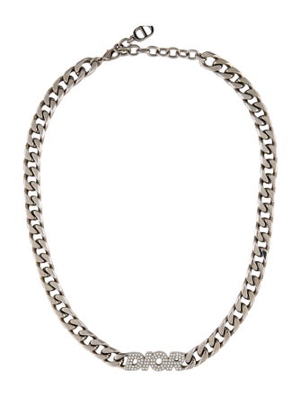 Christian Dior Crystal Italic Chain Necklace